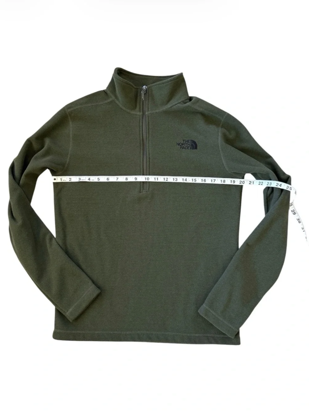 The North Face Men’s Olive Green 1/4 Zip Textured‎ Pullover Small